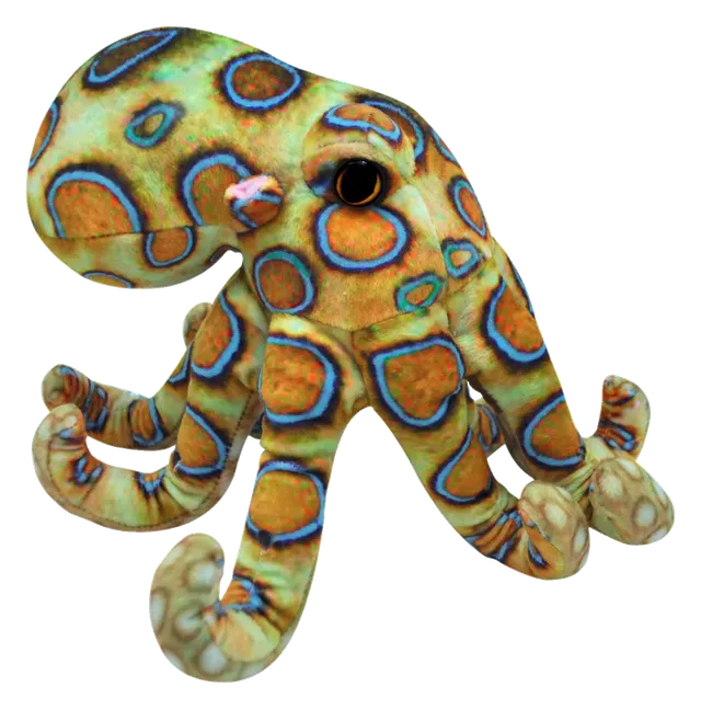 Осьминог синекольчатый, 26 см, игрушка мягкая