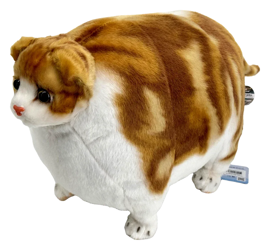 Мегакотик 17см, полосатый рыжий, игрушка мягкая